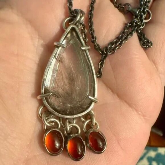 Stunning OOAK Designer Oxidized Silver Sabine Sjostrand 'EON DSGN' Necklace - Picture 6 of 8